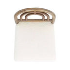 Sgabello da bancone con schienale arcuato in legno e imbottito, set da 2, bouclé bianco avorio